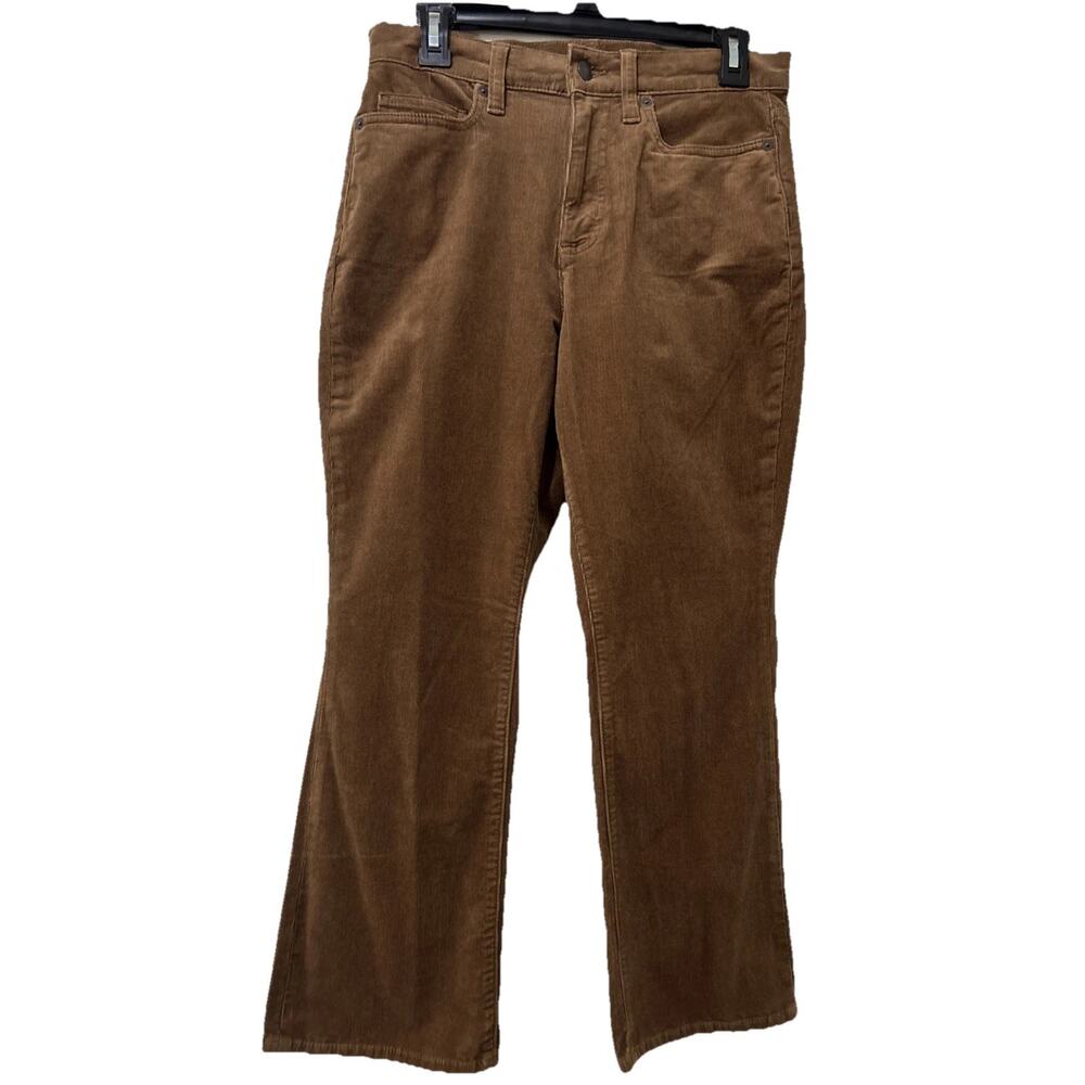 Lands' End High Rise Boot Cut Corduroy Pants Size 8P Brown Boho Hippie Casual